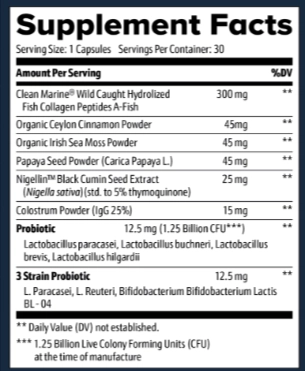 Gut Save supplement facts