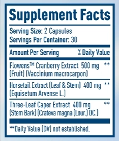Nativepath Bladder Health supplement facts