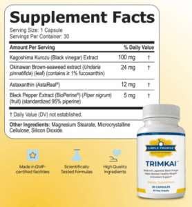 TrimKai Suppplement Facts