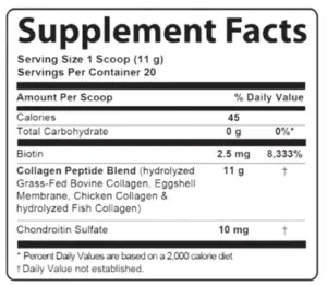 Advanced Collagen Plus Supplement Facts