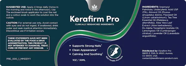 KeraFirm Pro Ingredients