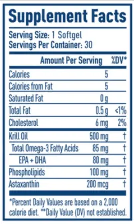 NativePath Antarctic Krill Oil supplement facts