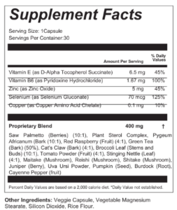 Urovance Supplement Facts